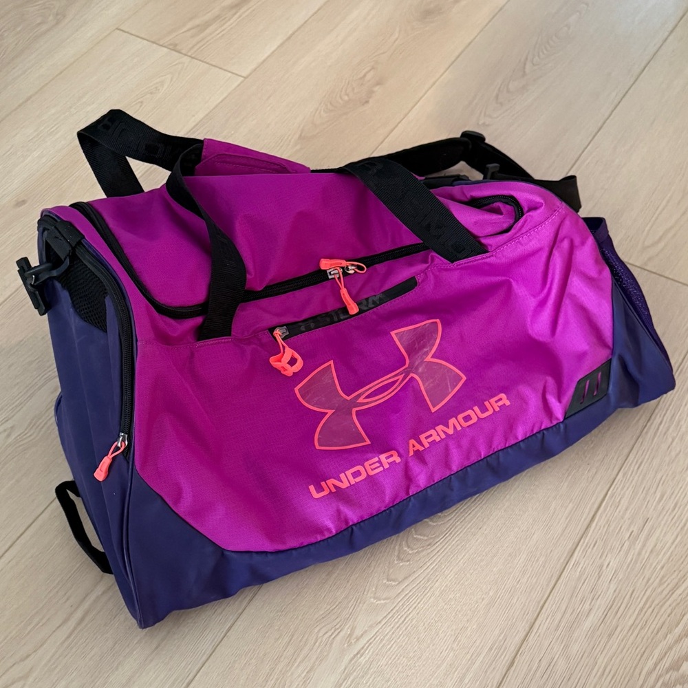 UNDER ARMOUR Storm Pink and Purple Duffel Gym Bag